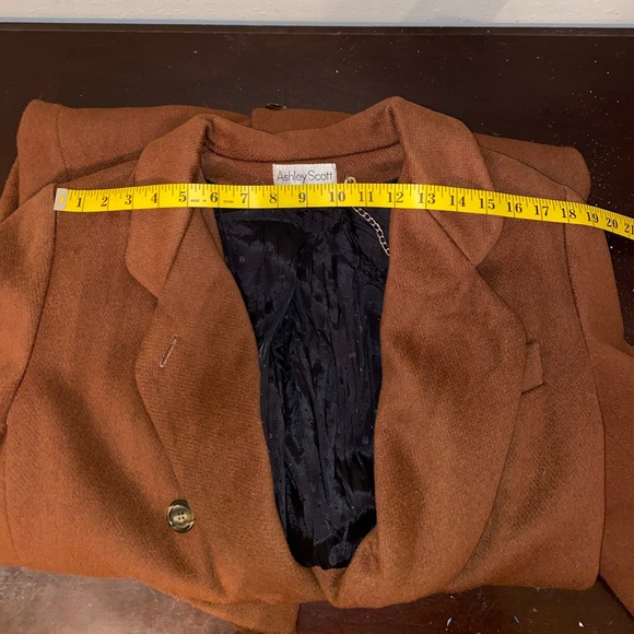 Ashley Scott 100% wool caramel brown long heavy warm double breasted trench coat - Picture 8 of 15